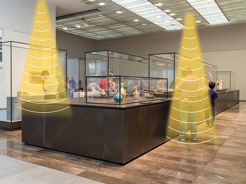 展廳定向音箱,定向發聲示意圖