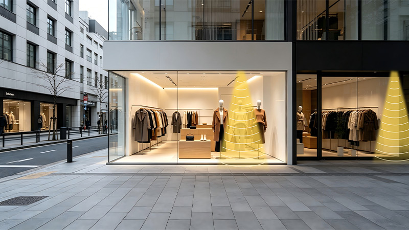 門店櫥窗定向發(fā)聲示意圖