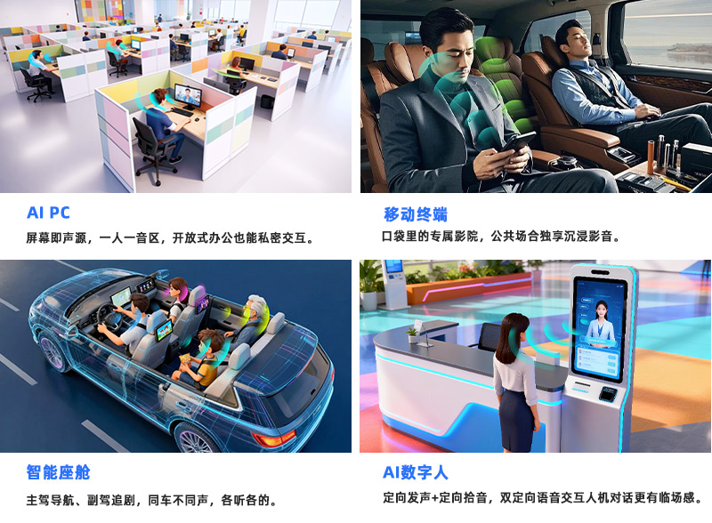 清聽(tīng)聲學(xué)聚音屏技術(shù)已在AI PC、移動(dòng)終端、智能座艙、AI數(shù)字人等領(lǐng)域廣泛應(yīng)用